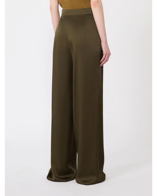 Max Mara Green Msecono High-Waisted Wool Trousers