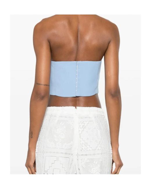 Rabanne Blue Corset-Style Cropped Top