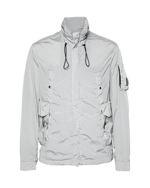 C P Company Gray Lens-Detail Hooded Jacket for men