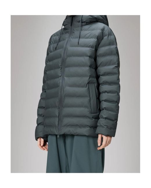 Rains Gray Lohja W3T2 Hooded Puffer Jacket