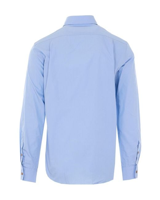 Vivienne Westwood White Orb-Embroidered Organic-Cotton Shirt for men