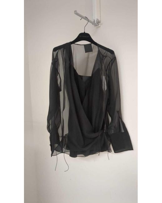 Givenchy Black Sheer Detailed Long-Sleeve Top