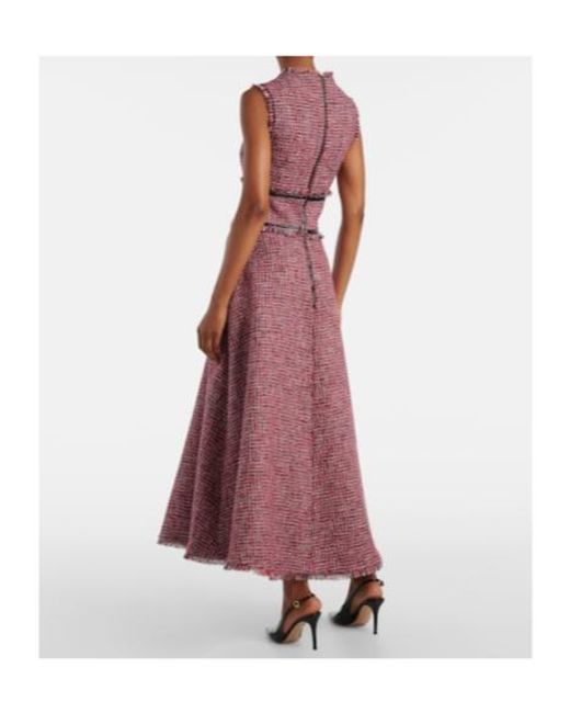Safiyaa Purple Dorothy Tweed Midi Dress