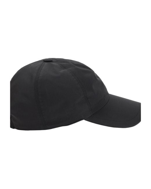 Kiton Black Logo Polyester Hat for men