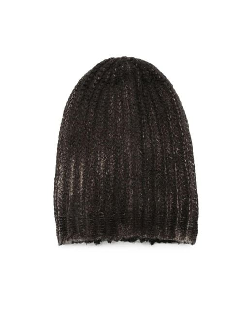 Avant Toi Black Ribbed-Knit Beanie Hat for men
