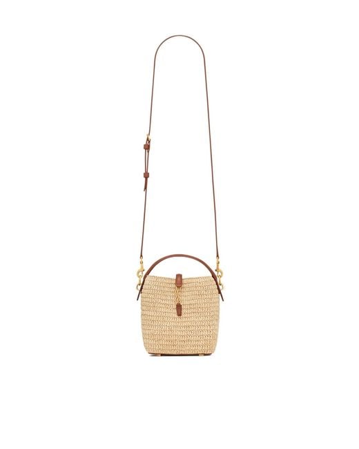 Saint Laurent Metallic Le 37 Logo Plaque Mini Tote Bag