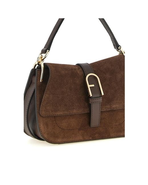 Furla Brown Flap Shoulder Bag