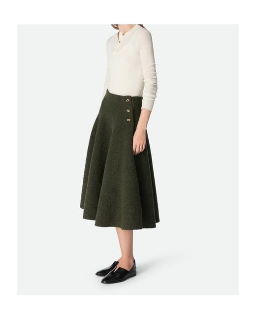 Bottega Veneta Natural Wool Bouclé Skirt