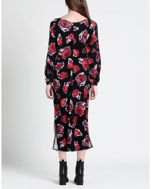 Marni Red Floral Long-Sleeve Dress
