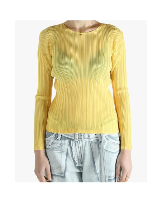 Pleats Please Issey Miyake Yellow Pleats Please Issey Miyake Rib Pleats January Shirt