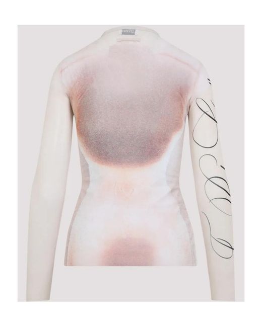 Jean Paul Gaultier Pink Outline Print T-Shirt