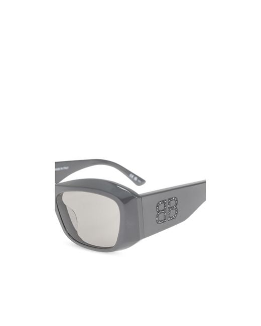 Balenciaga White Eyewear Rectangular Frame Sunglasses