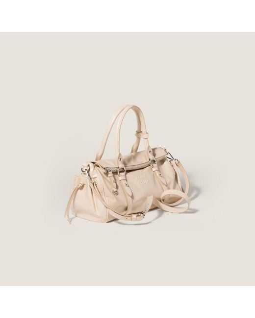 Miu Miu Natural Shiny Leather Handbag