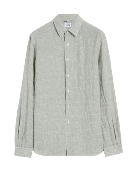 Aspesi Gray Button-Down Shirt for men