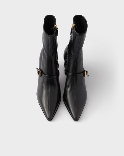 Prada Black Stretch Nappa Leather Booties