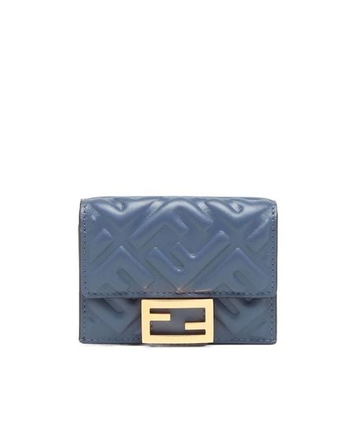 Fendi Blue Nappa Leather Wallet