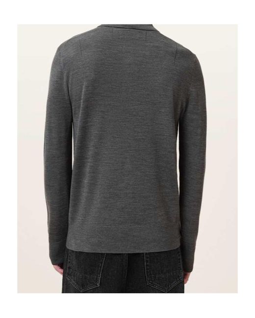 AllSaints Gray Long-Sleeve Polo Shirt for men