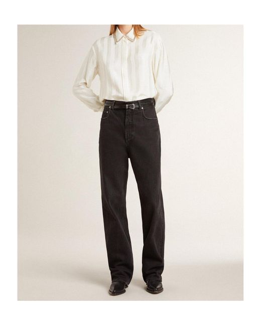 Golden Goose Deluxe Brand White Long Sleeved Embellished Shirt