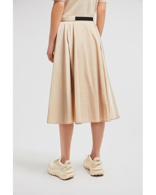 Moncler Natural Logo Patch Belted Skirt