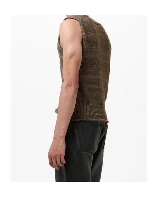 Our Legacy Brown Pleaser Sleeveless Knitted Top for men