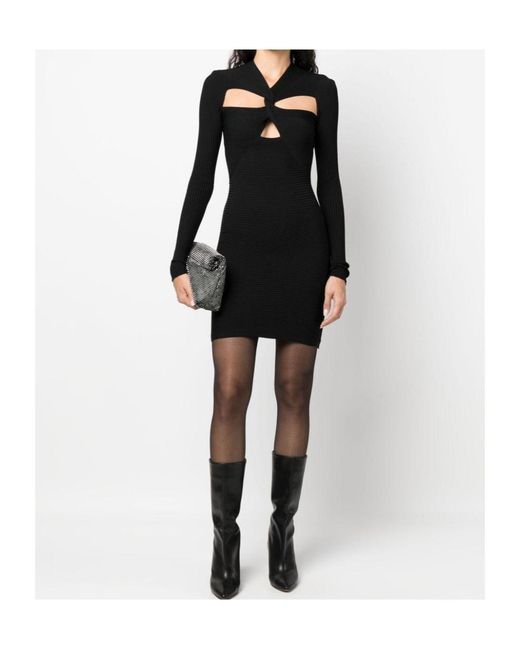 Philosophy Di Lorenzo Serafini Black Cut-Out Ribbed Minidress