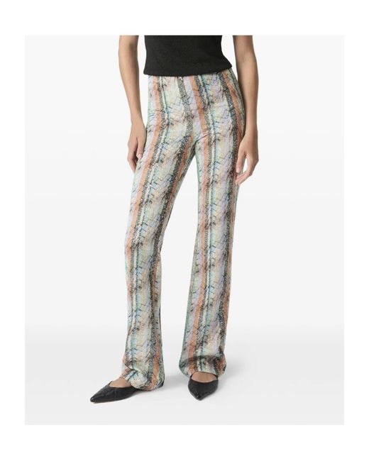 Missoni Gray Zigzag Sequinned Knitted Trousers