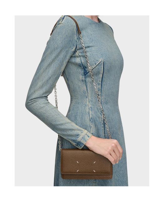 Maison Margiela Brown Chain Flap Wallet