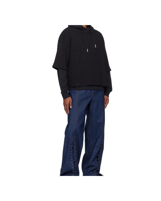 Jean Paul Gaultier Blue Oversized Jpg Hoodie for men