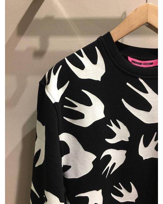 McQ Alexander McQueen Black Swallow Knitted Dress