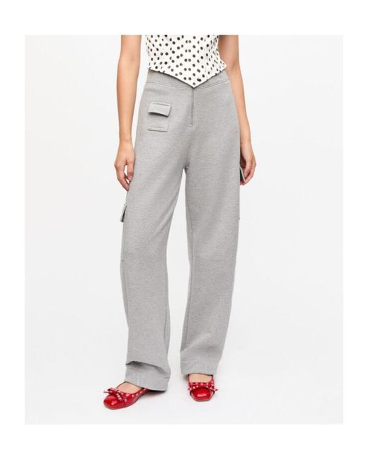 Ganni Gray Cargo Sweatpants