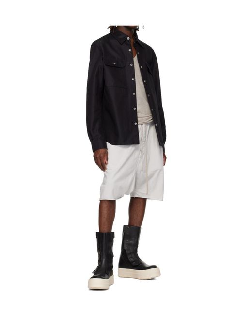 Rick Owens Natural Drawstring Shorts for men