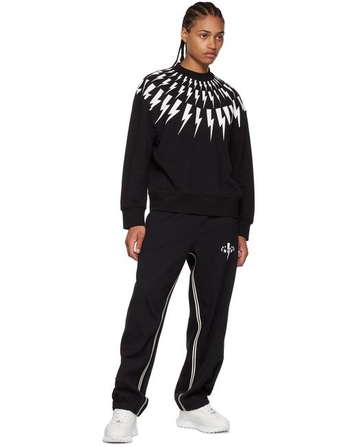 Neil Barrett Black Thunderbolt Print Sweatshirt for men