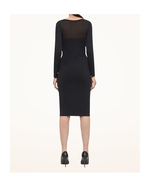 Wolford Black Sheer-Panel Midi Dress