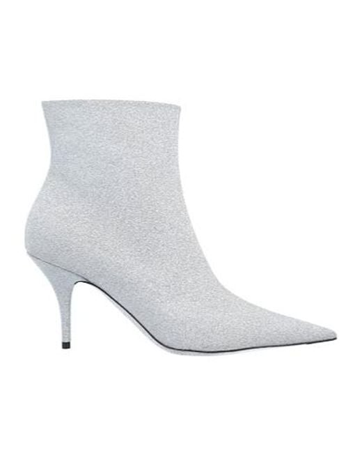 Balenciaga White Pointed-Toe Ankle Boots