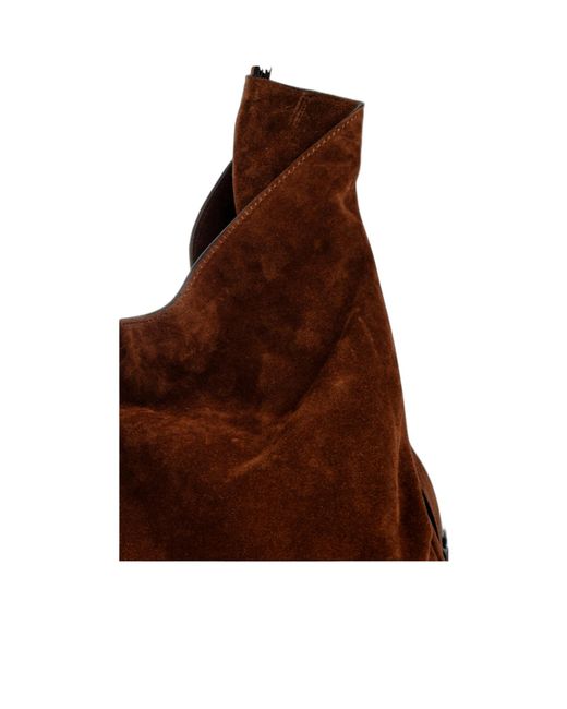 Moschino Brown Suede Handbag