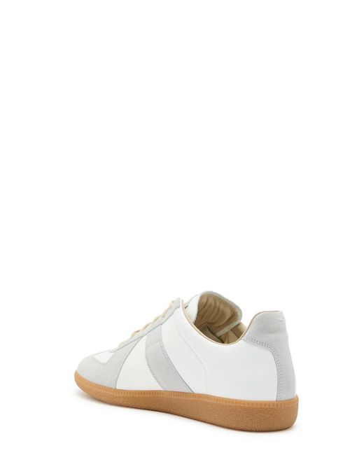 Maison Margiela White Replica Panelled Leather Sneakers