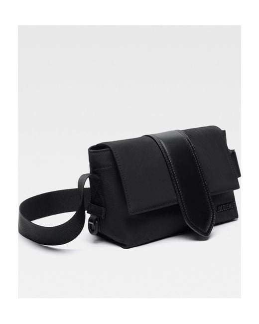 Jacquemus Black Logo Detailed Mini Messenger Bag for men
