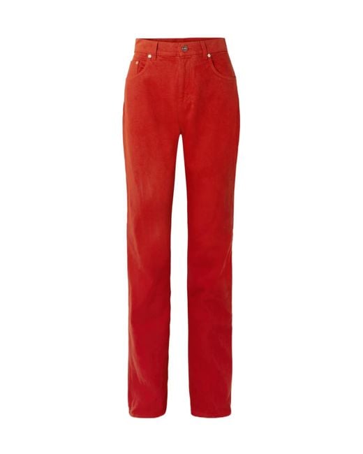 Gabriela Hearst Red High-Waisted Straight Leg Jeans