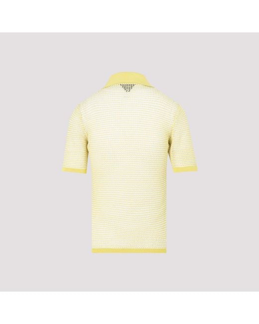 Bottega Veneta Yellow Knit Polo Shirt