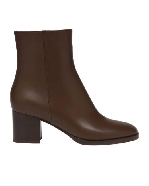 Gianvito Rossi Brown 60Mm Santiago Block-Heel Ankle Boots