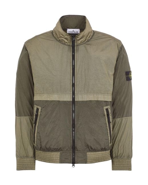 Stone Island Green Watro-Tc Logo Patch Lightweight Jacket for men