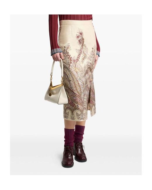 Etro Natural Paisley Jacquard Skirt