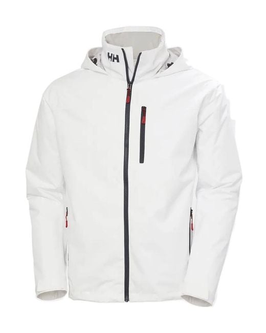 Helly Hansen White Crew Hooded Midlayer Sailing Jacket for men