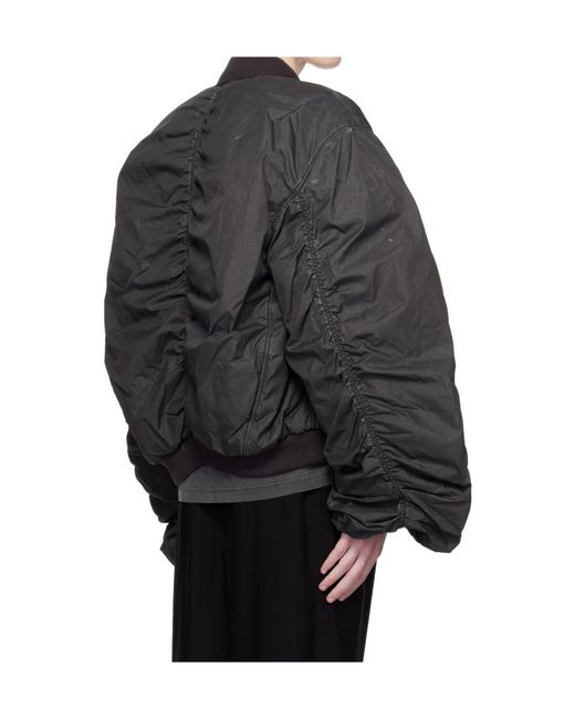 we11done Gray Gathered-Effect Bomber Jacket for men