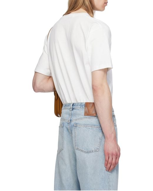 Valentino White Chez Printed Crewneck T-Shirt for men