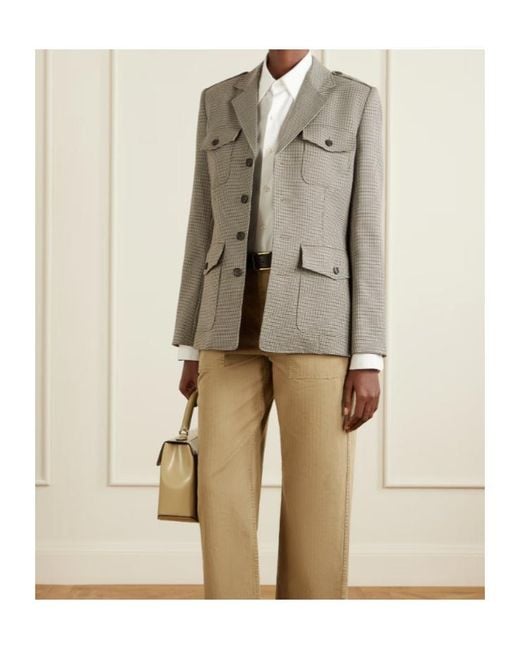 Nili Lotan Brown Hazel Houndstooth Wool Jacket