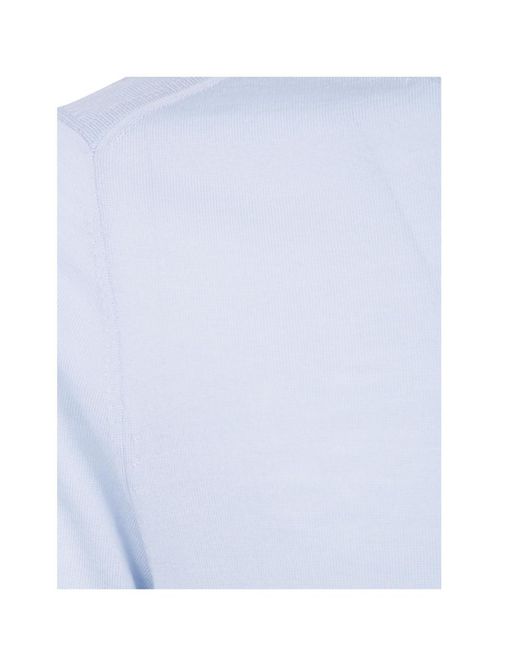 Paul Smith Blue Long Sleeved Crewneck Knitted Sweater for men