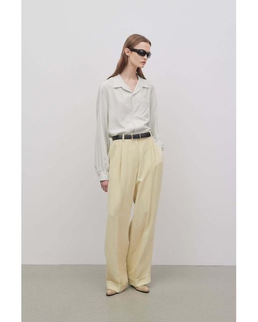 The Row Natural Tor Pleated Casual Pants