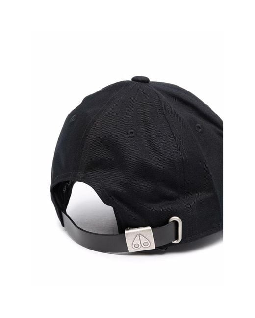 Moose Knuckles Black Logo Plaque Baseball Cap for men