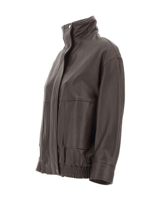 Kaos Gray Long-Sleeve Leather Jacket